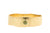 Handgemaakte & fairtrade geelgouden brede ring met groene saffier
