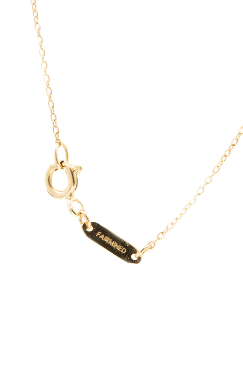 Handgemaakt & Fairtrade - geelgouden ketting met hartje van Fairmined goud