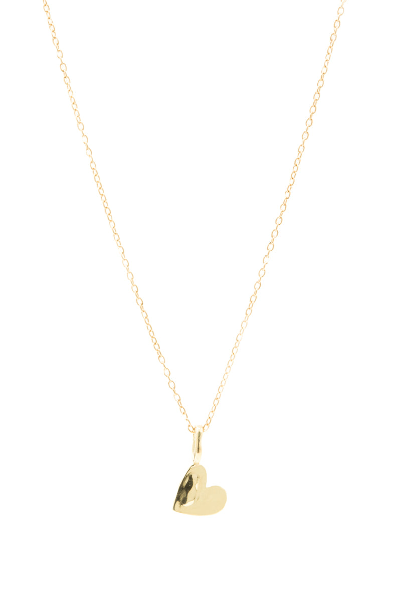 Handgemaakt & Fairtrade - geelgouden ketting met hartje van Fairmined goud