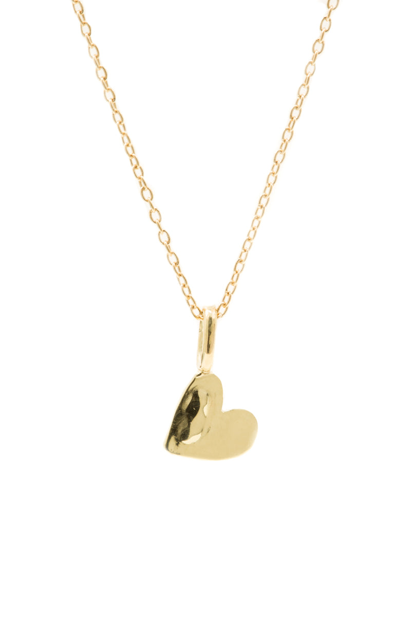 Handgemaakt & Fairtrade - geelgouden ketting met hartje van Fairmined goud