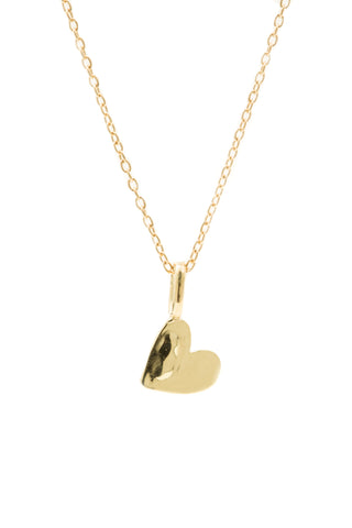 Handgemaakt & Fairtrade - geelgouden ketting met hartje van Fairmined goud