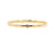 Handgemaakte en fairtrade fijne geribbelde organische gouden ring met roze saffier