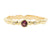Handgemaakte en fairtrade organische gouden ring met diamantjes en roze granaat