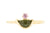 Handgemaakte en fairtrade - feelgouden ring met halfronde groene toermalijn en roze saffier