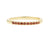 Handgemaakte en fairtrade geelgouden minimalistische ring met tien rode saffiertjes