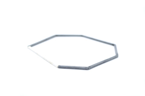Zilveren geometrische zwart wit armband
