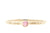 Handgemaakte en fairtrade fijne gehamerde gouden ring met roze granaat