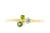 Handgemaakte en fairtrade fijne gouden ring met groene toermalijn en chroom diopside