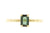 Handgemaakte en fairtrade gouden ring met smaragd geslepen toermalijn