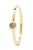 Handgemaakte en fairtrade fijne gehamerde geelgouden ring met bruine diamant