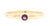 Handgemaakte en fairtrade fijne gehamerde gouden ring met amethist