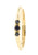 Handgemaakte en fairtrade fijne gouden ring met drie blauwe saffiertjes