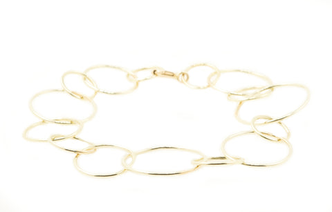 Handgemaakte en fairtrade gouden schakelarmband