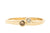 Handgemaakte en fairtrade fijne gehamerde gouden ring met twee fairtrade diamantjes