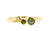 Handgemaakt en fairtrade geelgouden ring met mosagaat, toermalijnen en diamantje