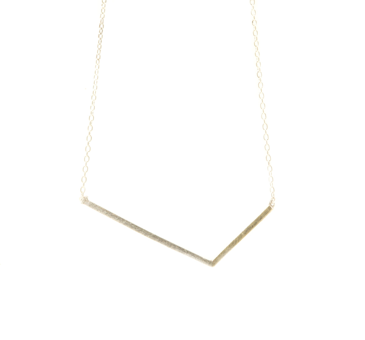 Ketting met open geometrische hanger in zilver en goud