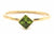 Handgemaakte en fairtrade gouden ring met groene peridot