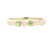 Handgemaakte en fairtrade grillige witgouden ring met twee groene tsavorieten