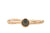 Handgemaakte en fairtrade organische roodgouden ring met een zwarte roosgeslepen diamant